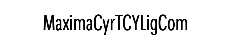 MaximaCyrTCYLigCom font preview