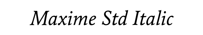 Maxime Std Italic font preview