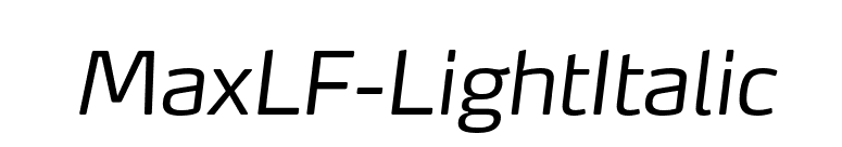 MaxLF-LightItalic font preview