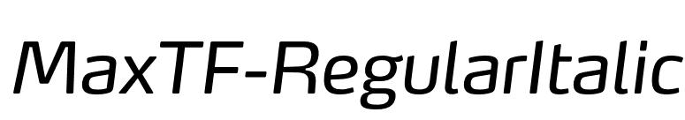MaxTF-RegularItalic font preview