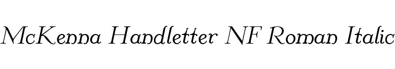McKenna Handletter NF Roman Italic font preview