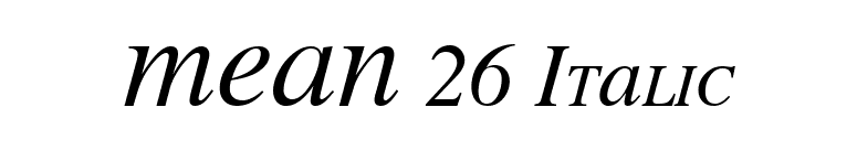 MEAN 26 Italic font preview