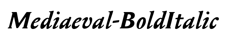 Mediaeval-BoldItalic font preview