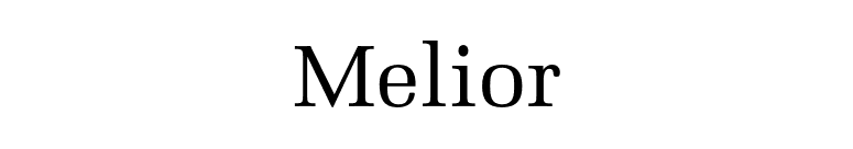 Melior font preview