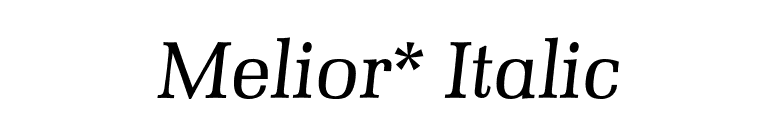Melior* Italic font preview