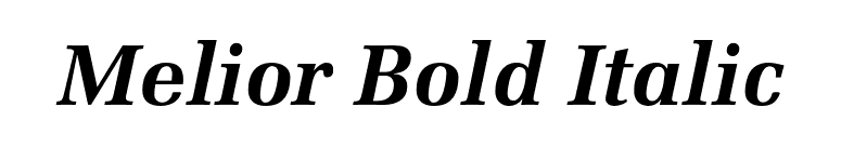 Melior Bold Italic font preview