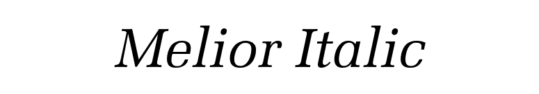 Melior Italic font preview