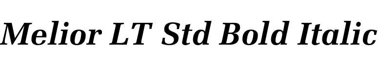 Melior LT Std Bold Italic font preview