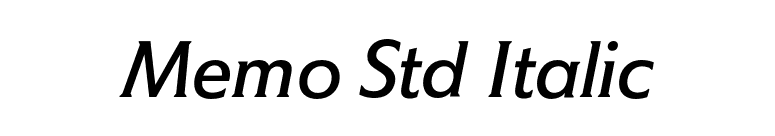 Memo Std Italic font preview