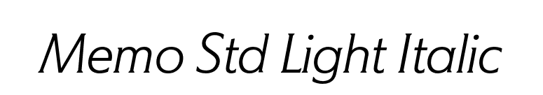 Memo Std Light Italic font preview