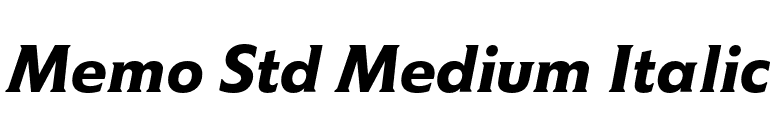Memo Std Medium Italic font preview