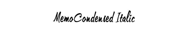 MemoCondensed Italic font preview