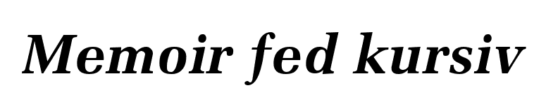 Memoir fed kursiv font preview