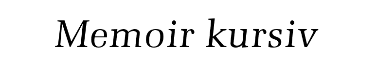 Memoir kursiv font preview