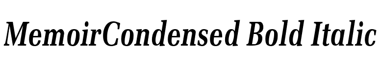 MemoirCondensed Bold Italic font preview