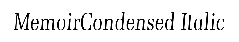 MemoirCondensed Italic font preview