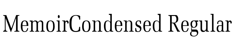 MemoirCondensed Regular font preview