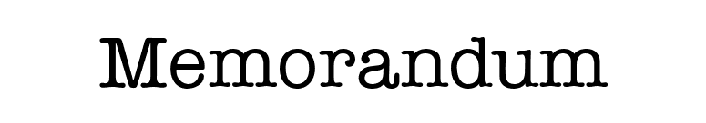 Memorandum font preview
