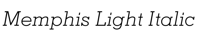 Memphis Light Italic font preview
