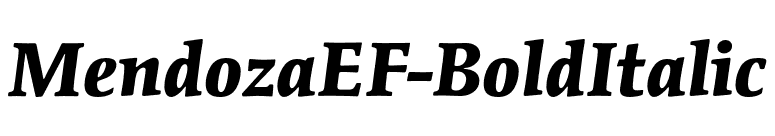 MendozaEF-BoldItalic font preview