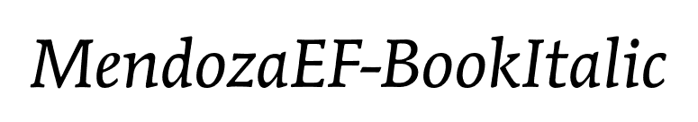 MendozaEF-BookItalic font preview