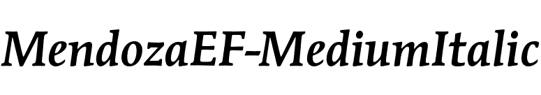 MendozaEF-MediumItalic font preview