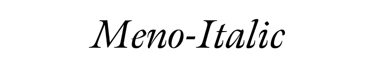 Meno-Italic font preview