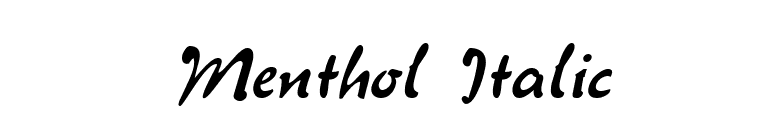 Menthol Italic font preview