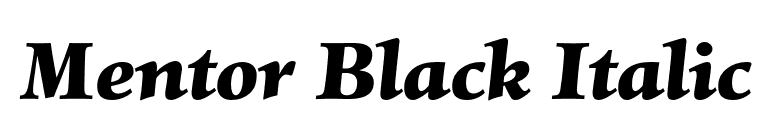 Mentor Black Italic font preview