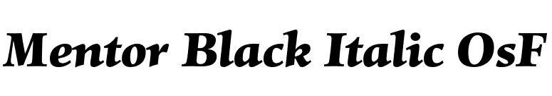 Mentor Black Italic OsF font preview