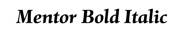 Mentor Bold Italic font preview