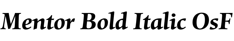 Mentor Bold Italic OsF font preview