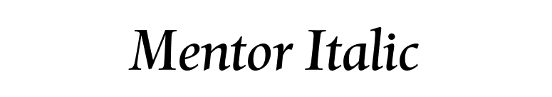 Mentor Italic font preview