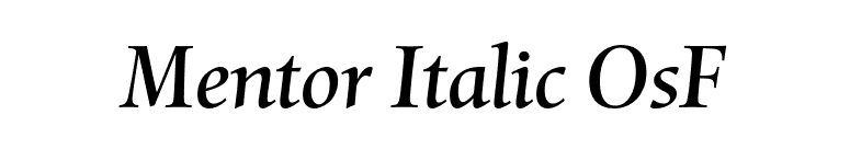Mentor Italic OsF font preview
