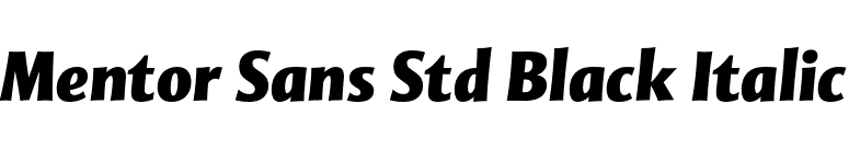 Mentor Sans Std Black Italic font preview