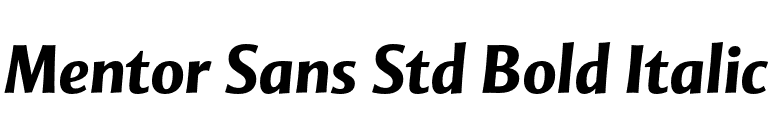 Mentor Sans Std Bold Italic font preview