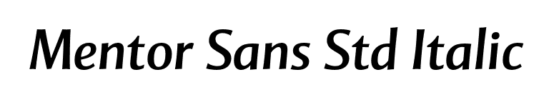 Mentor Sans Std Italic font preview