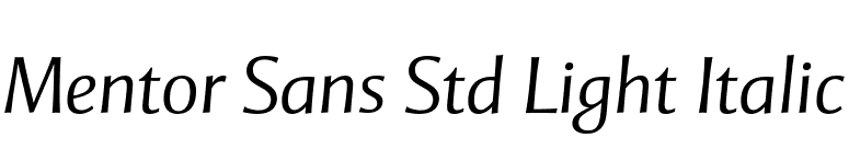 Mentor Sans Std Light Italic font preview
