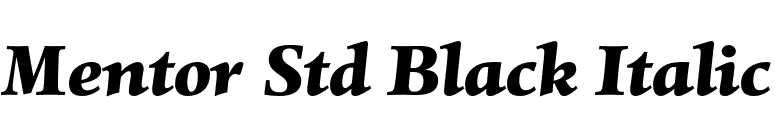 Mentor Std Black Italic font preview