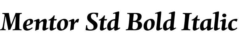 Mentor Std Bold Italic font preview
