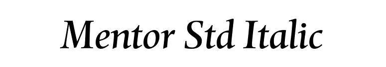 Mentor Std Italic font preview