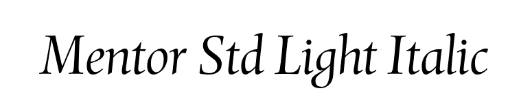 Mentor Std Light Italic font preview