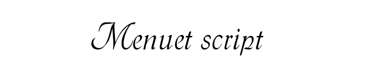 Menuet script font preview