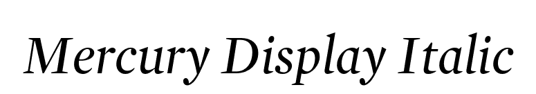 Mercury Display Italic font preview