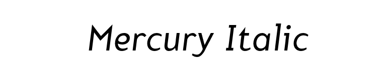 Mercury Italic font preview
