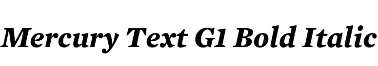 Mercury Text G1 Bold Italic font preview
