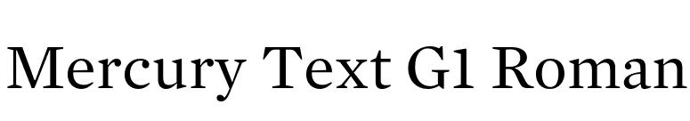 Mercury Text G1 Roman font preview