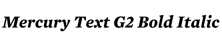 Mercury Text G2 Bold Italic font preview
