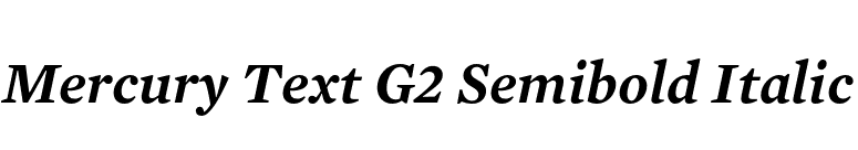 Mercury Text G2 Semibold Italic font preview