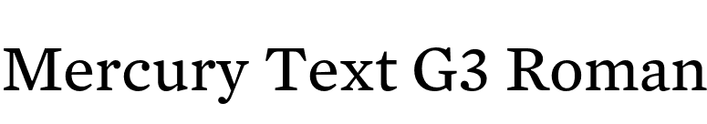 Mercury Text G3 Roman font preview